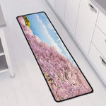 Mount Fuji And Cherry Blossom Print Long Kitchen Mat
