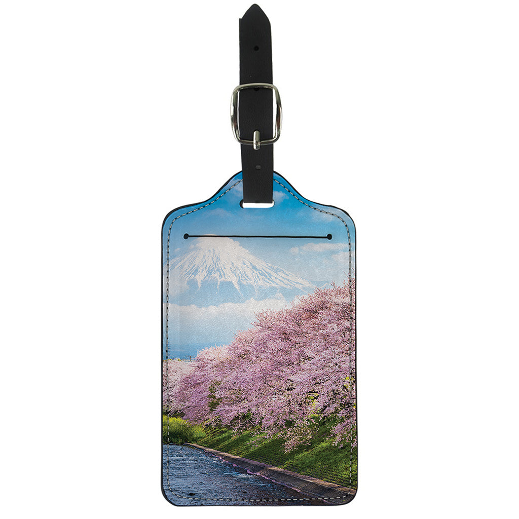Mount Fuji And Cherry Blossom Print Luggage Tag