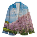 Mount Fuji And Cherry Blossom Print Men's Blazer