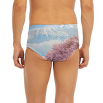 Mount Fuji And Cherry Blossom Print Men's Briefs