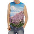 Mount Fuji And Cherry Blossom Print Men's Fitness Tank Top