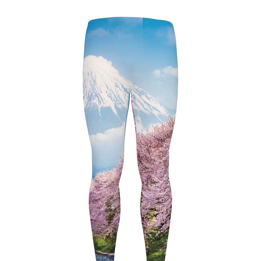 Mount Fuji And Cherry Blossom Print Men's leggings