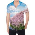 Mount Fuji And Cherry Blossom Print Men's Shirt