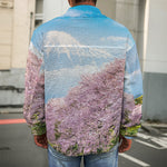 Mount Fuji And Cherry Blossom Print Men's Shirt Jacket
