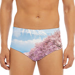 Mount Fuji And Cherry Blossom Print Men's Triangle Swim Briefs