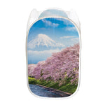Mount Fuji And Cherry Blossom Print Mesh Laundry Hamper