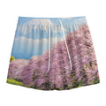 Mount Fuji And Cherry Blossom Print Mesh Shorts