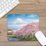 Mount Fuji And Cherry Blossom Print Mouse Pad