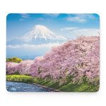 Mount Fuji And Cherry Blossom Print Mouse Pad