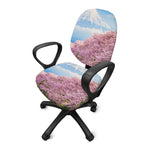 Mount Fuji And Cherry Blossom Print Office Chair Cover