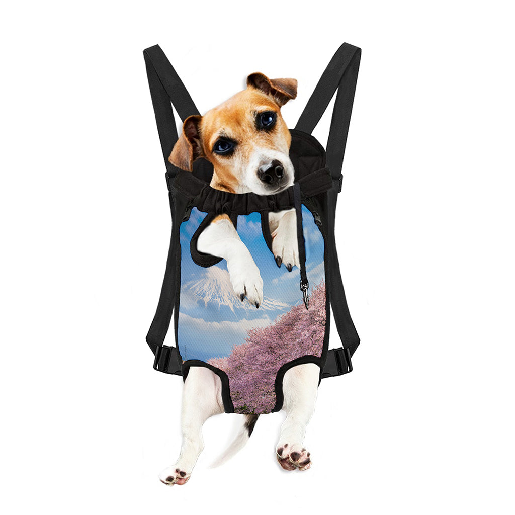 Mount Fuji And Cherry Blossom Print Pet Carrier Backpack