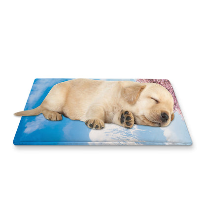 Mount Fuji And Cherry Blossom Print Pet Cooling Mat Cover
