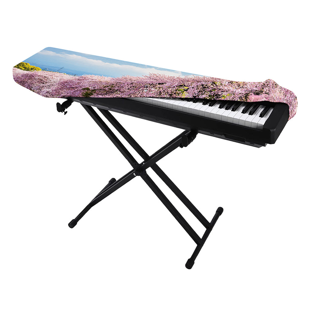 Mount Fuji And Cherry Blossom Print Piano Keyboard Cover