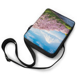Mount Fuji And Cherry Blossom Print Rectangular Crossbody Bag