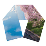 Mount Fuji And Cherry Blossom Print Scarf