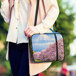 Mount Fuji And Cherry Blossom Print Shoulder Strap Bible Bag