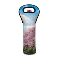 Mount Fuji And Cherry Blossom Print Single Neoprene Wine Tote