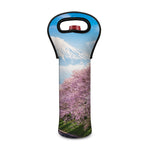 Mount Fuji And Cherry Blossom Print Single Neoprene Wine Tote