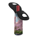 Mount Fuji And Cherry Blossom Print Single Neoprene Wine Tote
