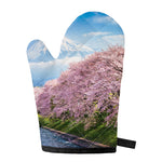Mount Fuji And Cherry Blossom Print Single Oven Mitt
