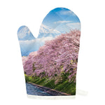Mount Fuji And Cherry Blossom Print Single Oven Mitt