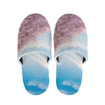 Mount Fuji And Cherry Blossom Print Slippers