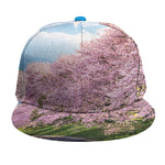 Mount Fuji And Cherry Blossom Print Snapback Cap