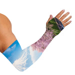 Mount Fuji And Cherry Blossom Print Sun Protection Arm Sleeves