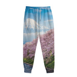 Mount Fuji And Cherry Blossom Print Sweatpants