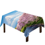 Mount Fuji And Cherry Blossom Print Tablecloth