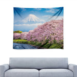 Mount Fuji And Cherry Blossom Print Tapestry