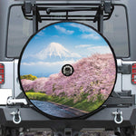 Mount Fuji And Cherry Blossom Print Tire Cover With Camera Hole