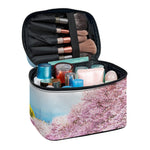 Mount Fuji And Cherry Blossom Print Travel Makeup Bag
