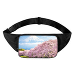 Mount Fuji And Cherry Blossom Print Waist Bag