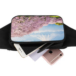 Mount Fuji And Cherry Blossom Print Waist Bag