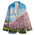 Mount Fuji And Cherry Blossom Print Women's Blazer
