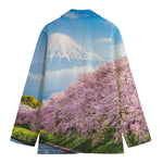 Mount Fuji And Cherry Blossom Print Women's Blazer