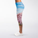 Mount Fuji And Cherry Blossom Print Women's Capri Leggings