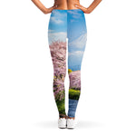 Mount Fuji And Cherry Blossom Print Women's Leggings