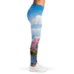 Mount Fuji And Cherry Blossom Print Women's Leggings