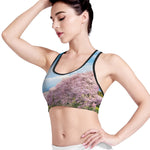 Mount Fuji And Cherry Blossom Print Women's Sports Bra