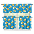 Mug Of Beer Pattern Print 3 Piece Kitchen Curtains