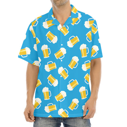 Mug Of Beer Pattern Print Aloha Shirt