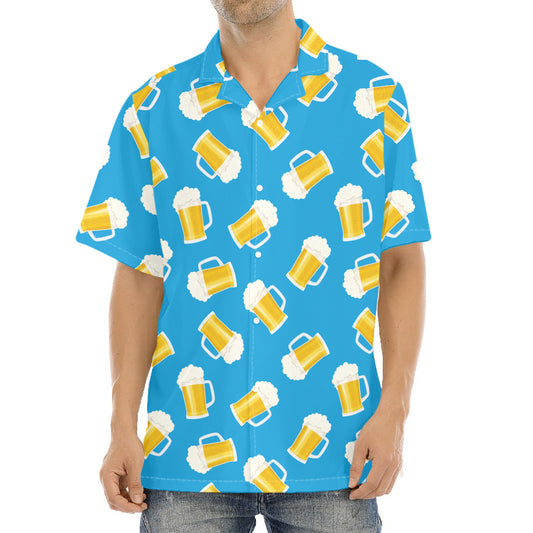 Mug Of Beer Pattern Print Aloha Shirt