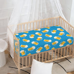 Mug Of Beer Pattern Print Baby Crib Sheet