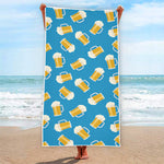 Mug Of Beer Pattern Print Beach Towel