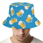 Mug Of Beer Pattern Print Bucket Hat