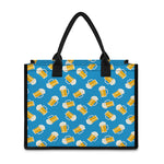Mug Of Beer Pattern Print Canvas Tote Bag
