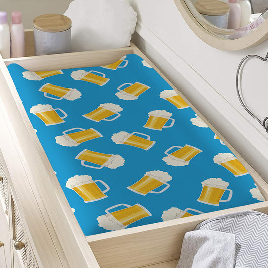 Mug Of Beer Pattern Print Changing Pad Cover
