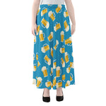 Mug Of Beer Pattern Print Chiffon Maxi Skirt